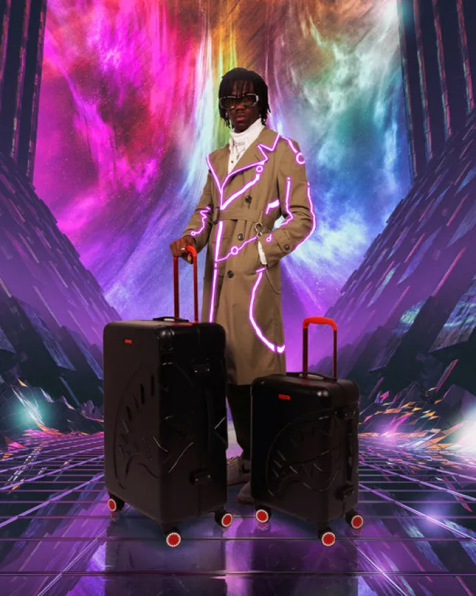 MOLDED SHARKITECTURE BLACK HARDSHELL CARRY-ON LUGGAGE