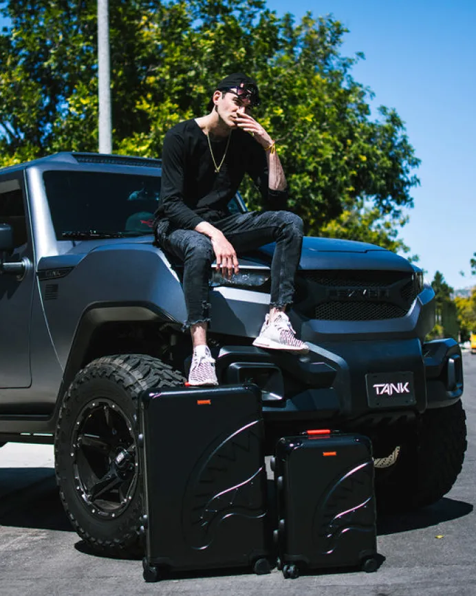 MOLDED SHARKITECTURE BLACK HARDSHELL CARRY-ON LUGGAGE