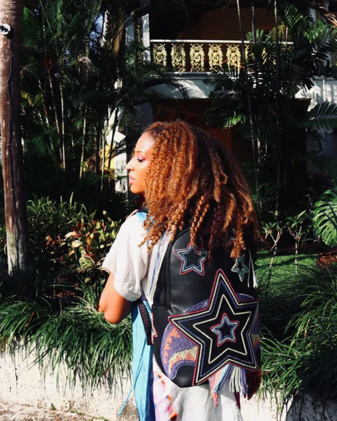 STAR RACER A.I.7 SANDFLOWER COLLAB BEADED BACKPACK